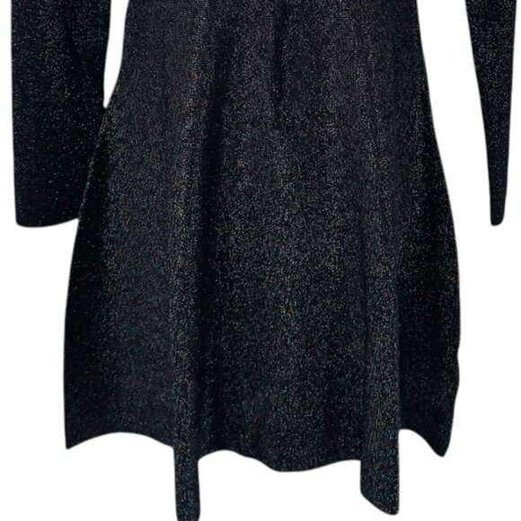 Hyacinth House NEW Black Metallic Long Sleeve Selena Knit Mini Dress Size XXS - Picture 6 of 10